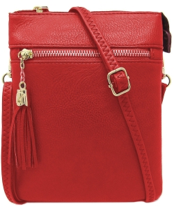 Fashion Multi Compartment Cross Body Bag WU022 RED